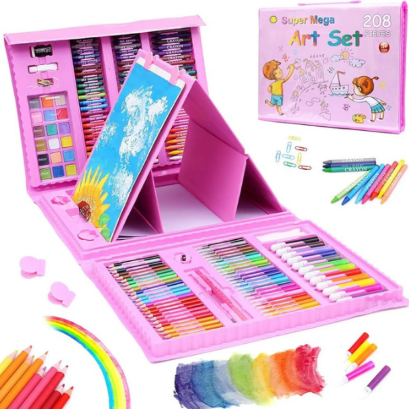 208-Piece Art Set for Kids – Complete Drawing, Painting & Craft Kit