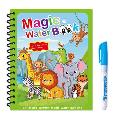 Magic Water Coloring Book Set - 5 Reusable Activity Books for Mess - Free Fun - araxla