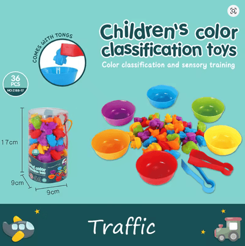 Montessori Rainbow Counting Bears - Color Recognition & Math Learning Toy - araxla
