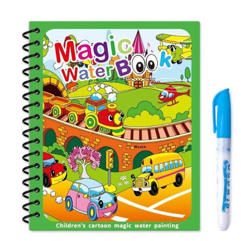 Magic Water Coloring Book Set - 5 Reusable Activity Books for Mess - Free Fun - araxla