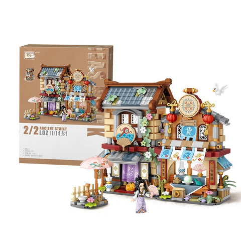 Assembling Small Particle Building Blocks Street Scene Cottage Candy House