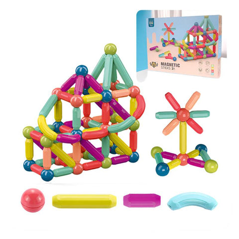 Magnetic Constructor Blocks Set - STEM Building Toy for Creative Kids - araxla