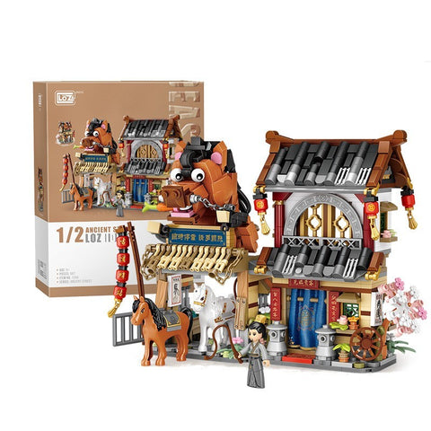 Assembling Small Particle Building Blocks Street Scene Cottage Candy House