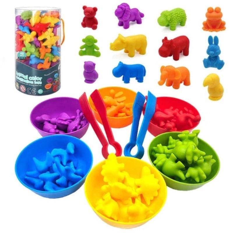 Montessori Rainbow Counting Bears - Color Recognition & Math Learning Toy - araxla