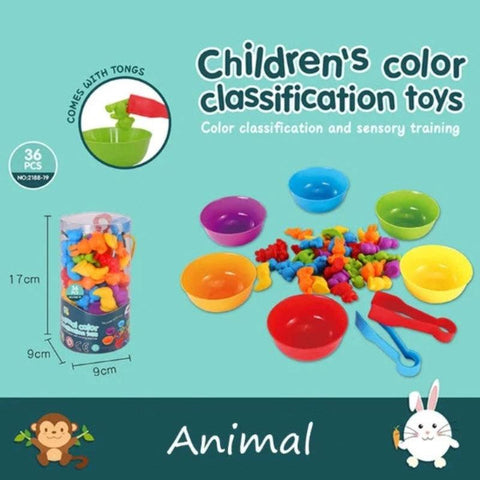 Montessori Rainbow Counting Bears - Color Recognition & Math Learning Toy - araxla