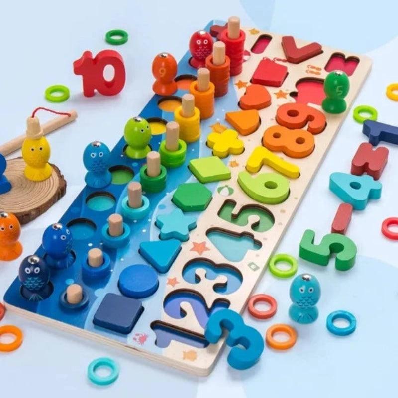 Montessori Math Learning Toy - Magnetic Fishing Game for Early Math Skills - araxla