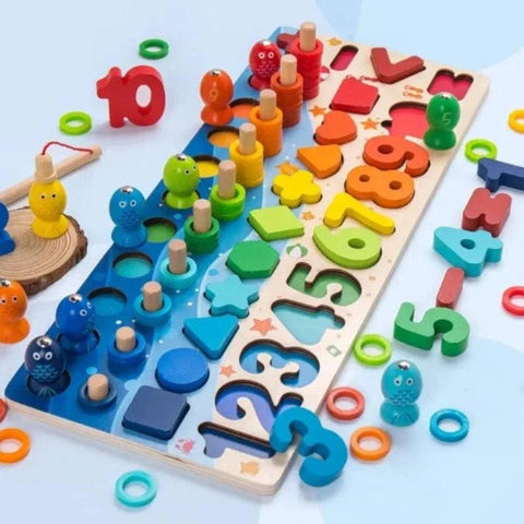 Montessori Math Learning Toy - Magnetic Fishing Game for Early Math Skills - araxla