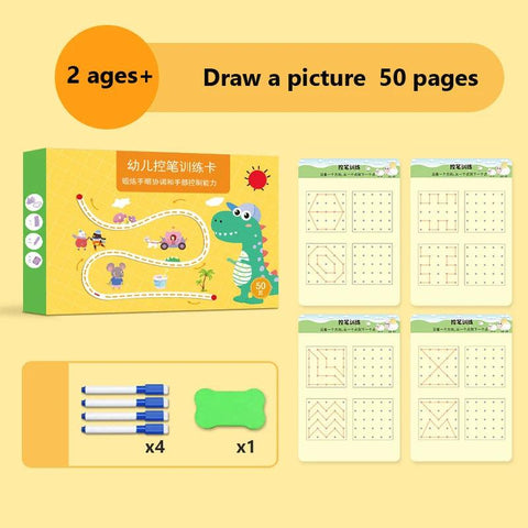 Magical Reusable Tracing Workbook - Handwriting Practice for Preschoolers - araxla