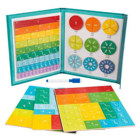 Children's Magnetic Fraction Learning Set - Interactive Math Toy for Kids - araxla
