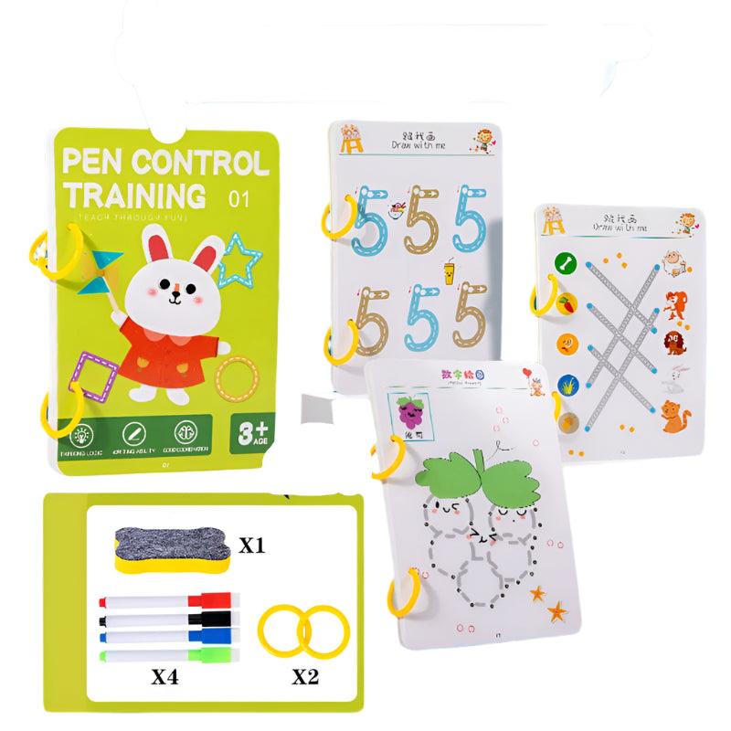 Montessori Magic Tracing Workbook - Reusable Handwriting Practice for Preschoolers - araxla