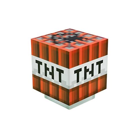 Minecraft TNT Block Light - Official Game Sounds, Handheld LED Night Light, Gaming Room Decor - araxla