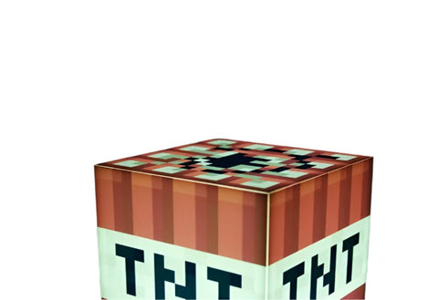 Minecraft TNT Block Light - Official Game Sounds, Handheld LED Night Light, Gaming Room Decor - araxla