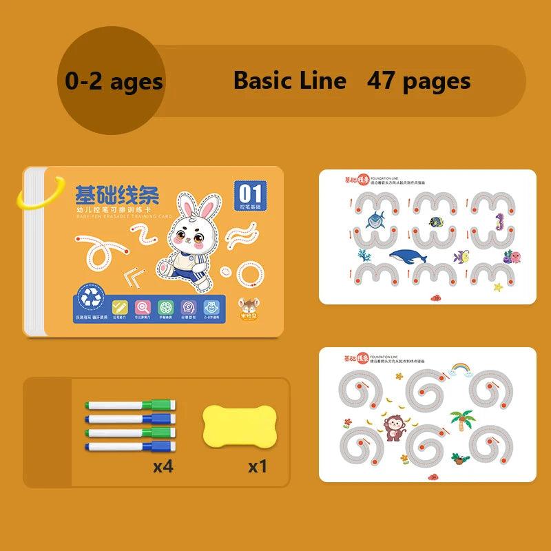 Magical Reusable Tracing Workbook - Handwriting Practice for Preschoolers - araxla