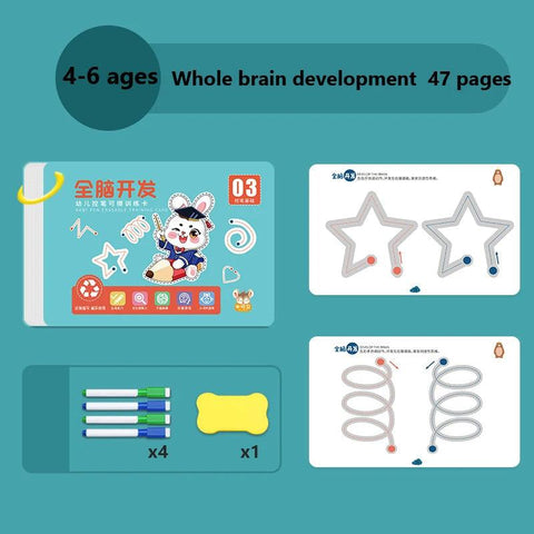 Magical Reusable Tracing Workbook - Handwriting Practice for Preschoolers - araxla