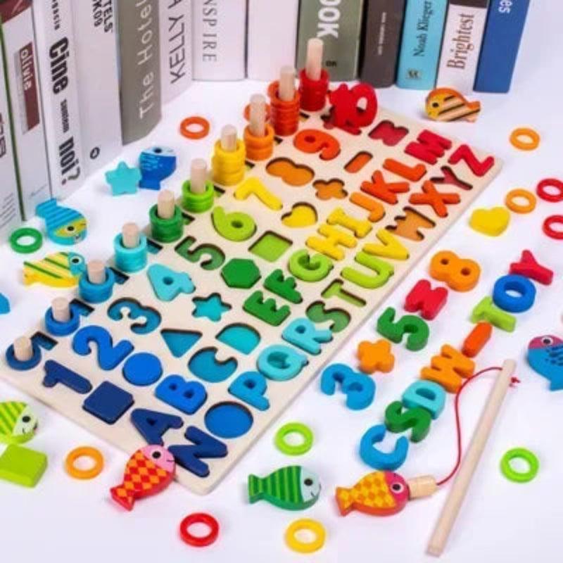Montessori Math Learning Toy - Magnetic Fishing Game for Early Math Skills - araxla
