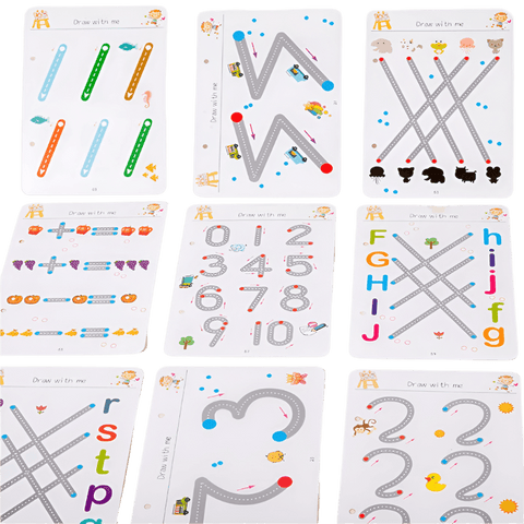 Montessori Magic Tracing Workbook - Reusable Handwriting Practice for Preschoolers - araxla