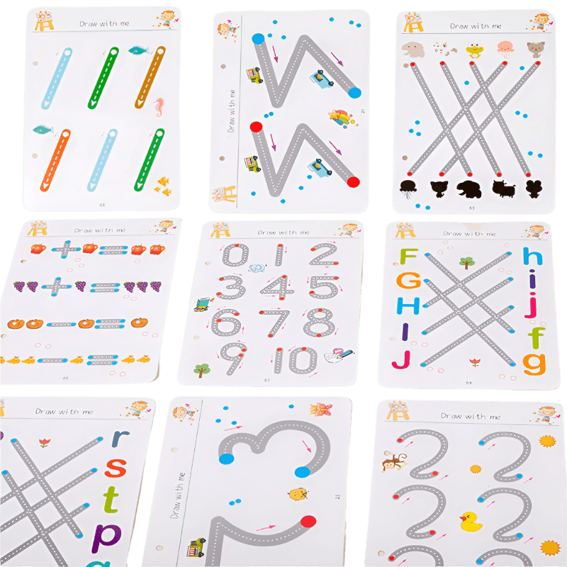 Montessori Magic Tracing Workbook - Reusable Handwriting Practice for Preschoolers - araxla