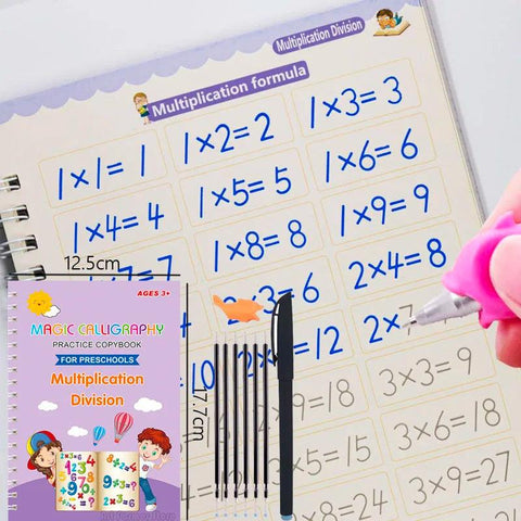 Magic Reusable Copybook - Handwriting Practice for Kids with Disappearing Ink - araxla