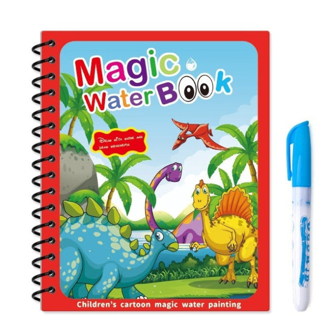 Magic Water Coloring Book Set for Kids – 5 Reusable Activity Books with Water Pen