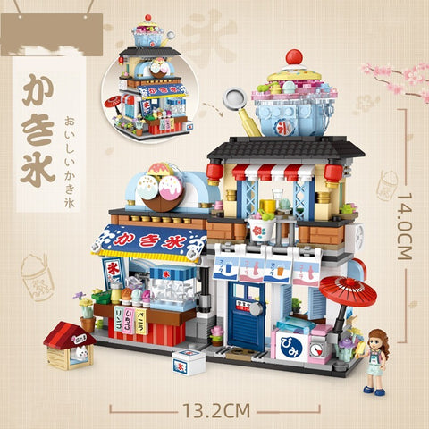 Assembling Small Particle Building Blocks Street Scene Cottage Candy House