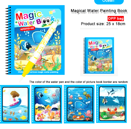 Magic Water Painting Book - A Reusable Coloring Book for Kids - araxla