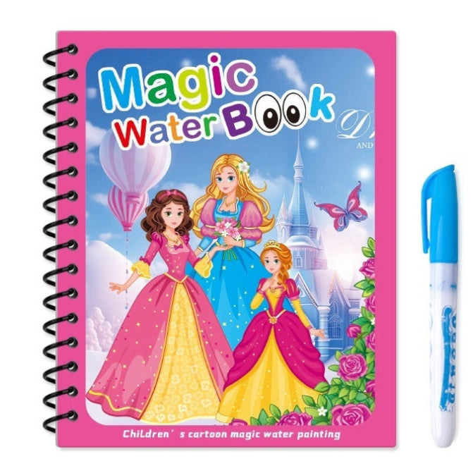Magic Water Coloring Book Set for Kids – 5 Reusable Activity Books with Water Pen
