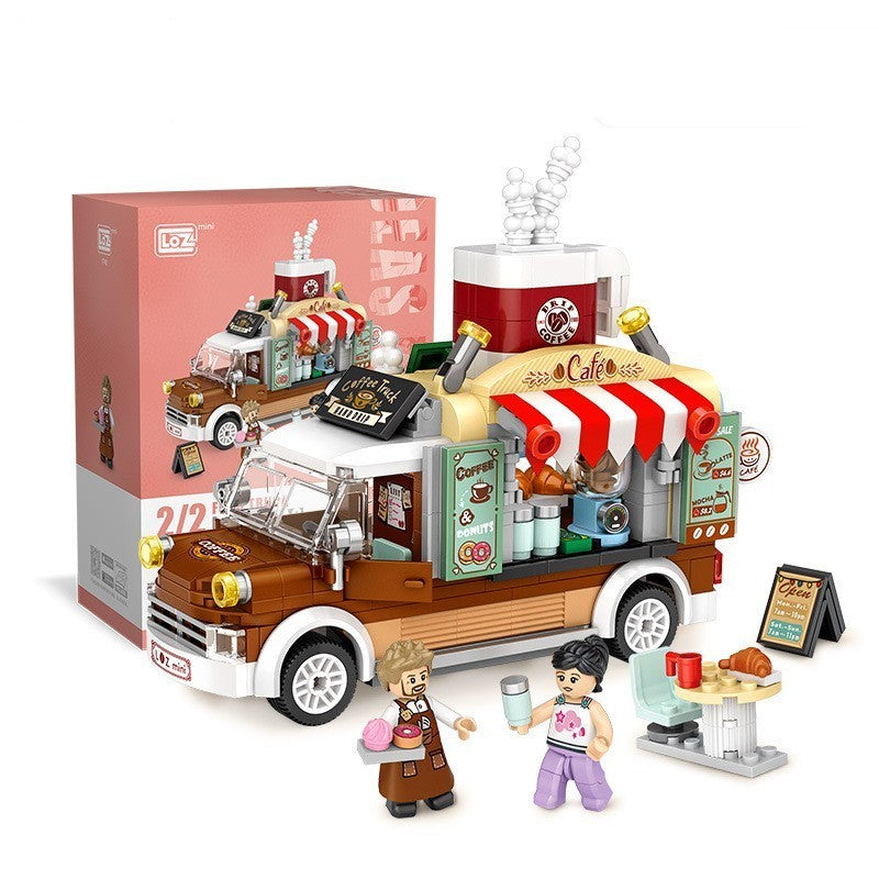 Assembling Small Particle Building Blocks Street Scene Cottage Candy House