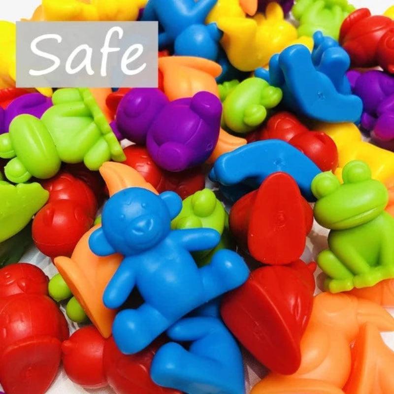Montessori Rainbow Counting Bears - Color Recognition & Math Learning Toy - araxla