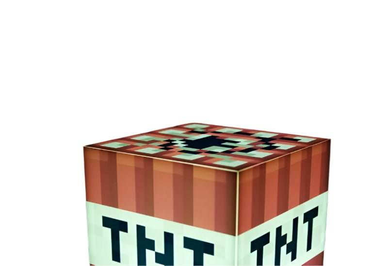 Minecraft TNT Block Light - Official Game Sounds, Handheld LED Night Light, Gaming Room Decor - araxla