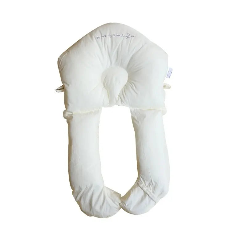 White U-shaped pillow on a white background