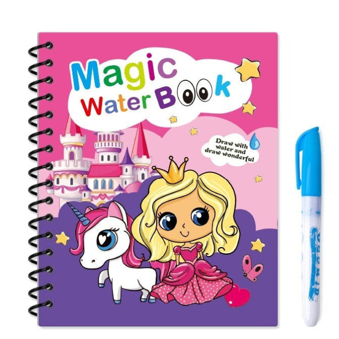 Magic Water Coloring Book Set for Kids – 5 Reusable Activity Books with Water Pen