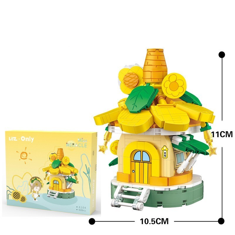 Assembling Small Particle Building Blocks Street Scene Cottage Candy House