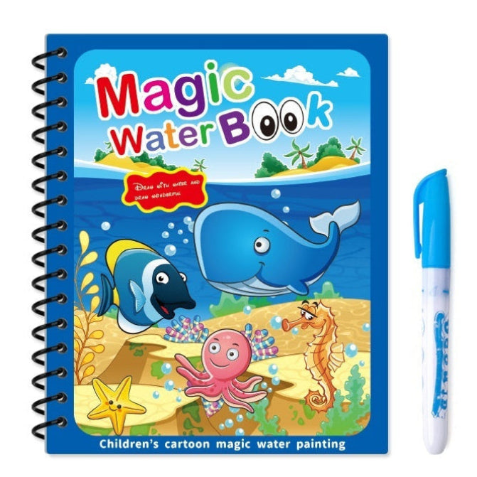 Magic Water Coloring Book Set for Kids – 5 Reusable Activity Books with Water Pen
